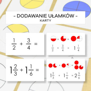 Dodawanie ułamków zwykłych cz. 3 - karty