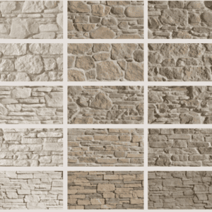 Selección de modelos de revestimiento de piedra Ecopiedra disponibles en liquidación