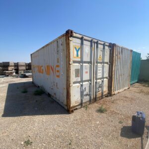 Contenedor marítimo usado 20 pies para almacén con exterior metálico y puertas dobles