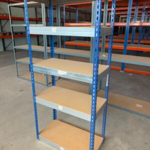 Estantería metálica modular de 175x80x40 cm con 5 bandejas de madera