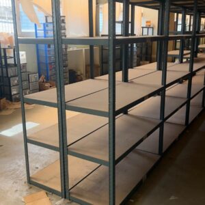 Estantería metálica modular 200 x 120 x 50 cm con 5 bandejas de madera