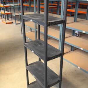 Estantería de plástico modular negra tipo resina con 5 niveles de almacenaje