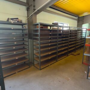 Estantería metálica modular 197 x 120 x 50 cm con 10 bandejas de madera
