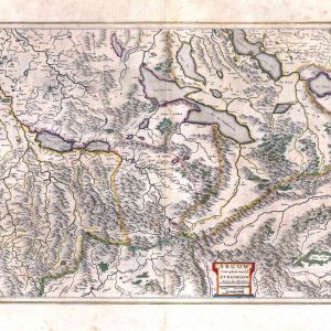 Museumkwaliteit reproductie van de oude kaart van Aargau en Zürich uit 1645 door Willem Blaeu en Gerard Mercator