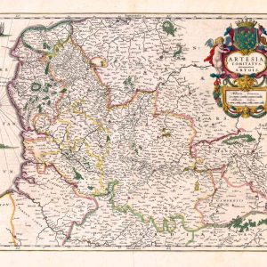 Museumkwaliteit reproductie van de historische kaart van Artois uit 1645 door Willem Blaeu