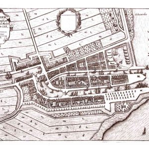 Museumkwaliteit reproductie van de historische stadsplattegrond van Delfshaven uit 1649 door Joan Blaeu