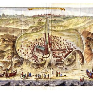 Museumkwaliteit reproductie van de oude kaart van Scheveningen uit 1729 door Reinier Boitet