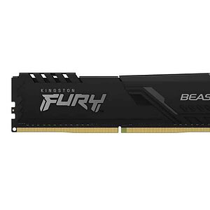 Memoria RAM DDR4 Kingston Fury Beast para alto rendimiento en gaming y edición de video. Compatible con los principales modelos de PC y fácil de instalar para mejorar la velocidad de tu ordenador.