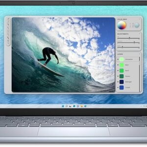 Archivo que muestra un portátil con edición de fotos y diseño gráfico, resaltando la creatividad y tecnologías avanzadas en equipos de PC para diseño.