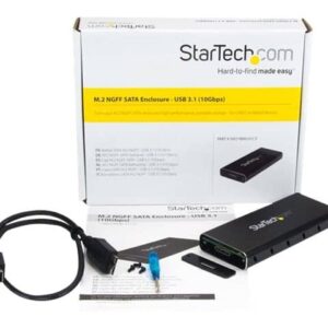 M.2 NGFF SATA Enclosure USB 3.1 para discos duros internos, compatible con SSD M.2, fácil de instalar y por alta velocidad de transferencia para almacenamiento y respaldo de datos.