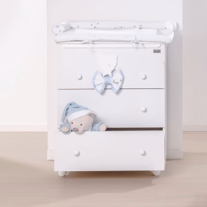 Cassettiera 3 cassetti bianca con decoro Dream