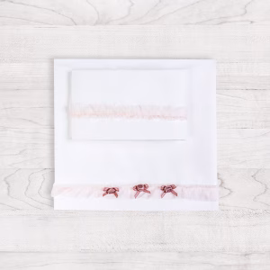 Set lenzuolino 3 pezzi per culla e carrozzina Stripe Rosa