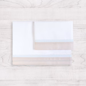 Set lenzuolino 3 pezzi per culla e carrozzina Stripe Azzurro