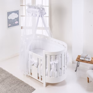 Letto ovale Piuma Rondò completo di materasso e fiocco
