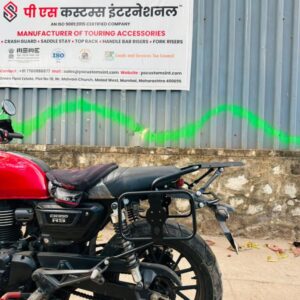 Saddle stay with top rack installed on Honda RS 350