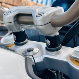 TVS Apache RTX 300 Handlebar Risers – 25 MM (1 Inch) Lift | CNC Machined | Bolt-On Touring Upgrade