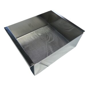 Quality Industries Hand Sifter with Handles, Rectangle, 17" x 13", Perforated SC, Stainless Steel - Commercial Kitchen Tool