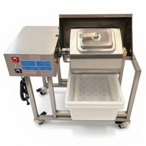 Quality Industries by Stainless 220V Commercial Marinator with Safety Cover, MaxBox and Plastic Tubs