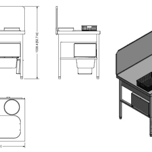 Quality Industries 48" x 31" Table With QI Sifter, Bullet Feet, 220V LH