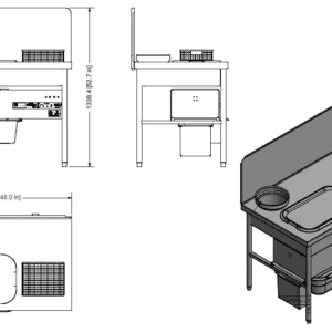 Quality Industries 48" x 31" Table with QI Sifter, Bullet Feet, 220V RH
