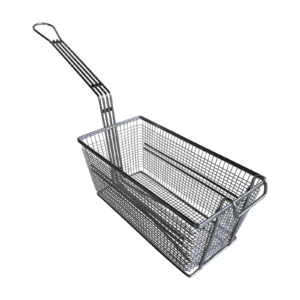 Quality Industries Fry Basket, Stainless Steel, with 2 Rib, 307x160x136mm (12.1"x6.3"x5.4")