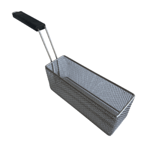 Fry Basket, Stainless Steel, Black Nylon Handle, Hook Under Handle, 285x115x95 (mm)