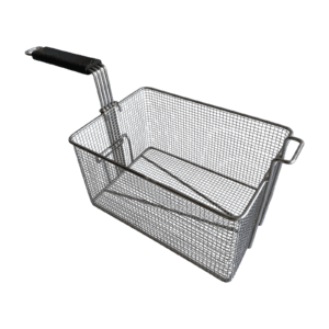 Quality Industries Fry Basket, Stainless Steel, Black Handle, 300x210x196 (mm)