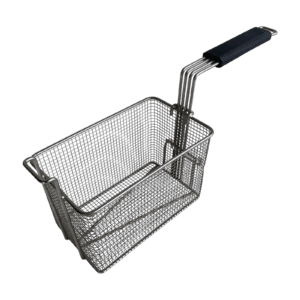 Quality Industries Fry Basket, Stainless Steel, Black Handle, 250x150x160 (mm)