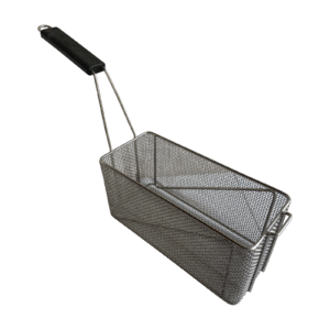 Quality Industries Fry Basket, Stainless Steel, Black Handle, 320x140x160 (mm)