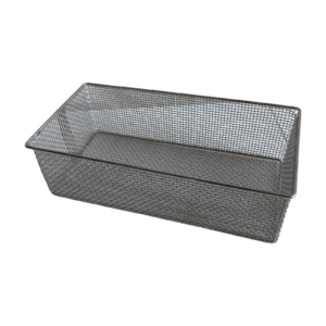 Quality Industries Parts Washing Basket, Stainless Steel, for Ultrasonic Cleaner, No Lid, No Handles, 305x152x89 (mm)