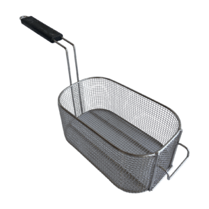 Quality Industries Fry Basket, Black Handle, Stainless Steel, Rounded Edges, 297x175x130 (mm)