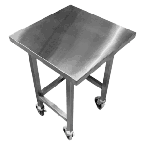 Quality Industries Landing Table with Swiveled Caster Kit with Brakes, 24" x 24" x 36", Stainless Steel - Commercial Kitchen Appliance