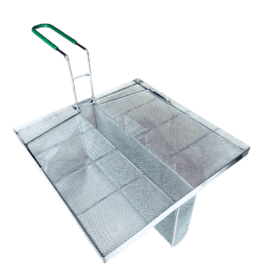 Quality Industries Stainless Steel Sediment Tray, 350mmx355mm, 178mmx51mm Offset, Green Handle