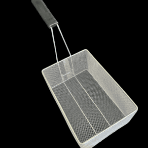 Quality Industries Pasta Basket, Stainless Steel, Black Handle, 320x220x160 mm, (12.6x8.86x6.3 in)