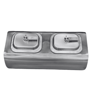 Quality Industries Double Drum with Lid, Stainless Steel Marinators, 32.76x16.76in
