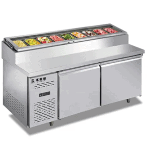 Quality Industries 72" Prep Fridge - Stainless Steel, 110V, Holds Nine 1/3 Pans