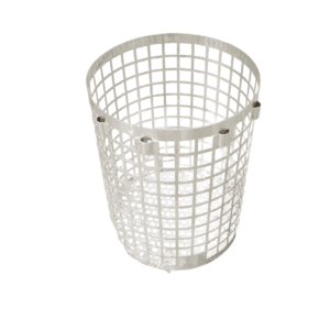 Basket for Fried Chicken, 280mm Diameter, 353mm Height, Rectangular Holes, Stainless Steel