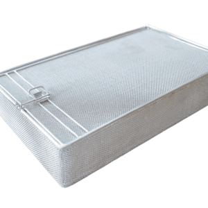 Parts Washing Basket, Mesh, Stainless Steel, with Latching Mechanism, 380x228x75mm, ~15"x9"x3"