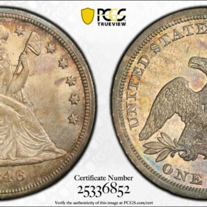 1846 Seated Dollar, MS64+ Conditionally Scarce Ex: Eliasberg