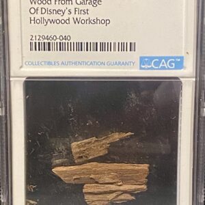 Walt Disney “Garage Wood” Commemorative – CAG Certified (From Walt’s First Hollywood Workshop)