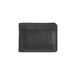 genuine leather card wallet front view brown