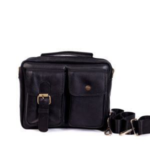 genuine leather satchel bag front view stylish design