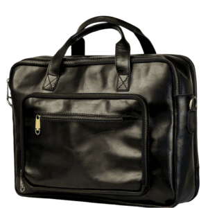 genuine leather briefcase bag front view stylish design