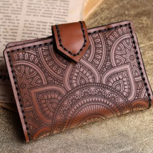 genuine leather engraved wallet side profile Shantety UAE