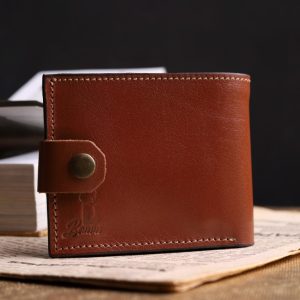 genuine leather wallet for coins side profile