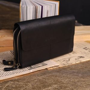 genuine leather clutch bag side profile Shantety UAE