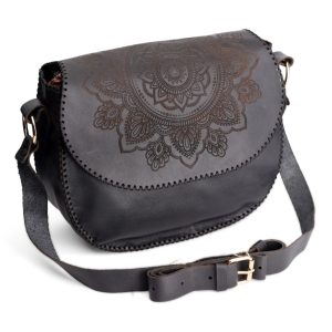 genuine leather engraved saddle bag side profile Shantety UAE