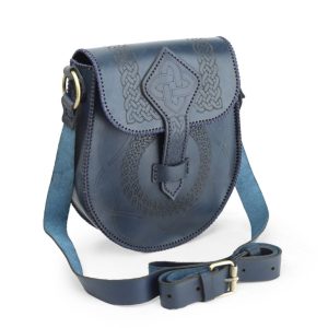 genuine leather saddle shoulder bag front view