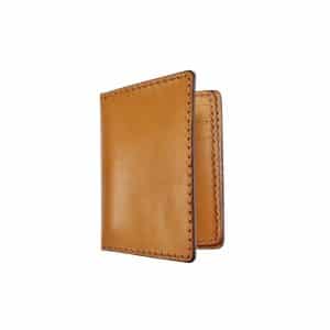 genuine leather wallet front view brown