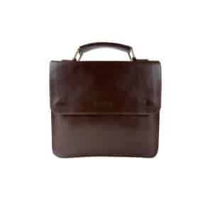 genuine leather cross bag front view black